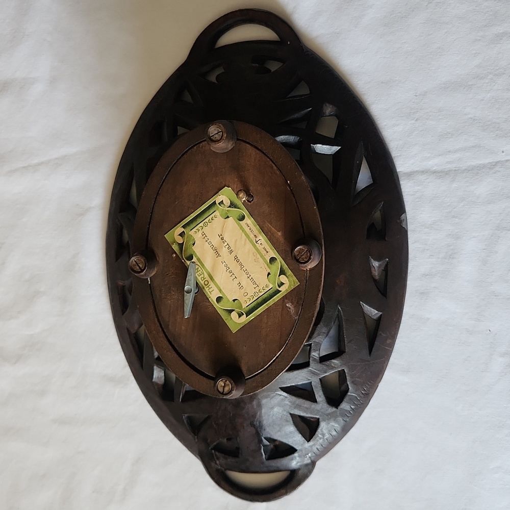 Thorens Lauterbach Walzer Switzerland Musical Carved Wooden Tray Platter - Picture 7 of 14